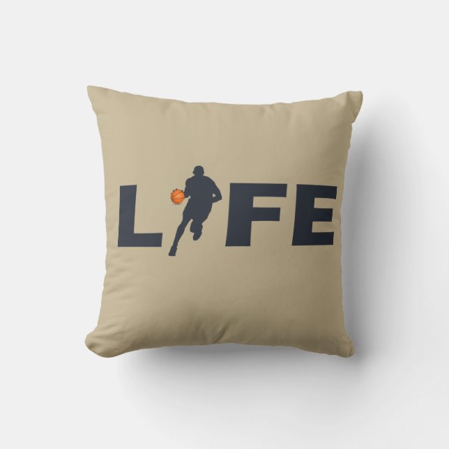 Coussin Joueur de basket-ball élégant écriture moderne  (Recto)