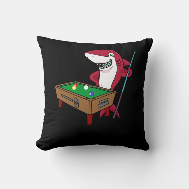 Coussin Joueur de billard de requin amusant (Recto)