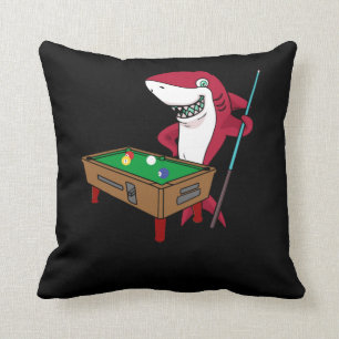 Coussin Joueur de billard de requin amusant
