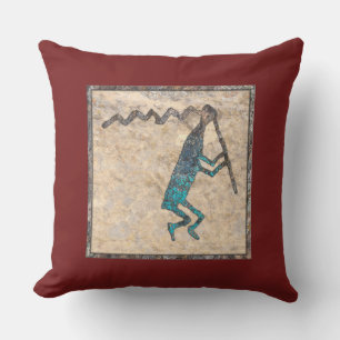 Coussin Joueur de flute Petroglyph - Wupatki Nat Park, AZ
