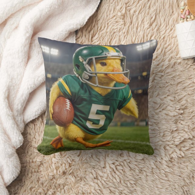 Coussin Joueur de football canard dans un stade sportif (Couverture)