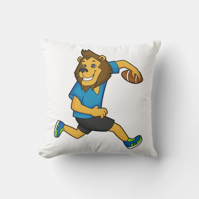 Coussin Joueur de football de Lion Rugby (Recto)