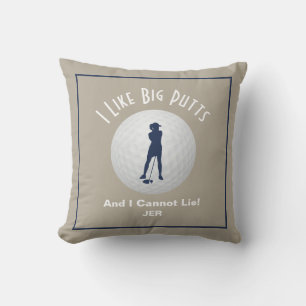 Coussin Joueur de golf Amateur de golf J'aime les longs pu