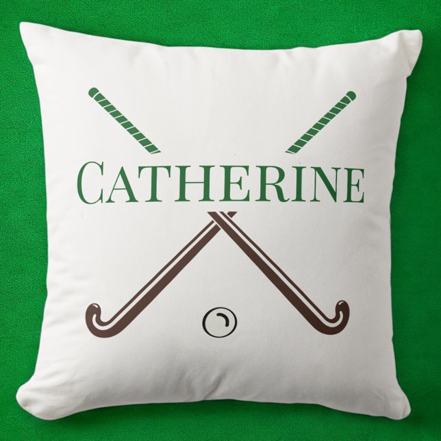 Coussin Joueur de hockey de terrain fin d'année cadeau per (Créateur téléchargé)