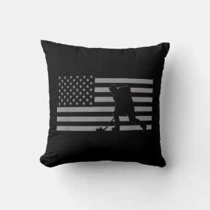 Coussin Joueur de hockey - Drapeau américain