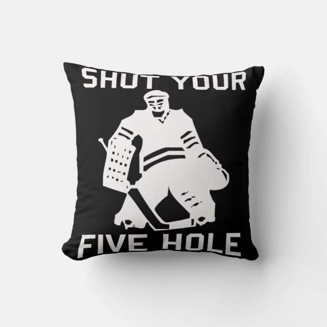 Coussin Joueur de hockey FERMEZ VOTRE Hockey AMOUREUX À CI (Recto)