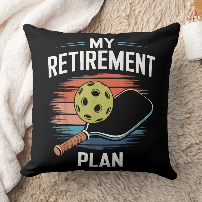 Coussin Joueur de pickleball Mon plan de retraite (Couverture)