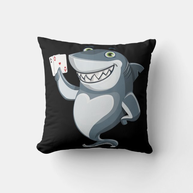 Coussin Joueur de requin - Dons de requin amusants (Recto)