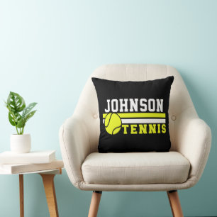 Coussin Joueur de tennis NOM Ball Jeu court personnalisé