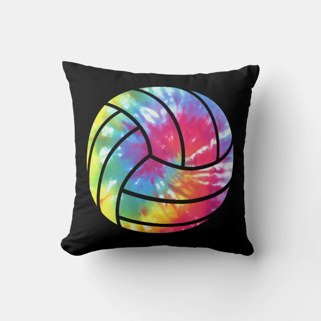 Coussin Joueur de volley-ball hippie couleur aquarelle (Recto)