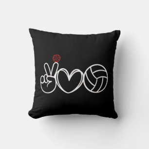 Coussin Joueur de volley-ball Peace Love Graphic