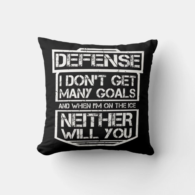 Coussin Joueur drôle de défenseur de T-shirt de hockey sur (Recto)