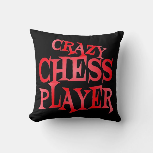 Coussin Joueur fou d'échecs en rouge (Recto)