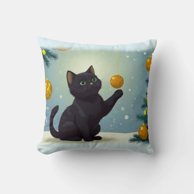 Coussin Joueur Noël Kitten (Recto)