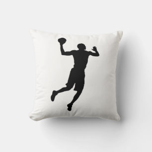 Coussin Joueur noir blanc de basket Silhouette
