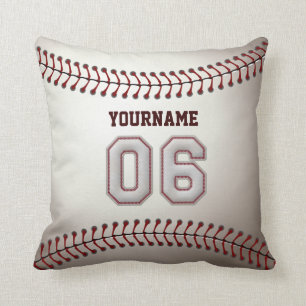 Coussin Joueur numéro 06 - points frais de base-ball