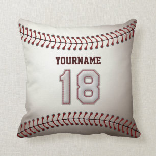 Coussin Joueur numéro 18 - points frais de base-ball