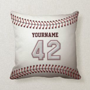 Coussin Joueur numéro 42 - points frais de base-ball