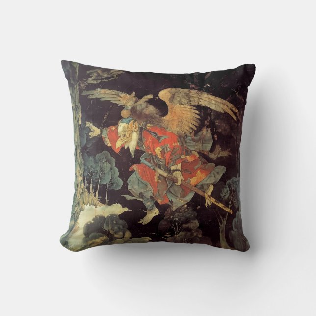 Coussin Joueur Tengu : Jeu d'Oreiller du folklore japonais (Recto)
