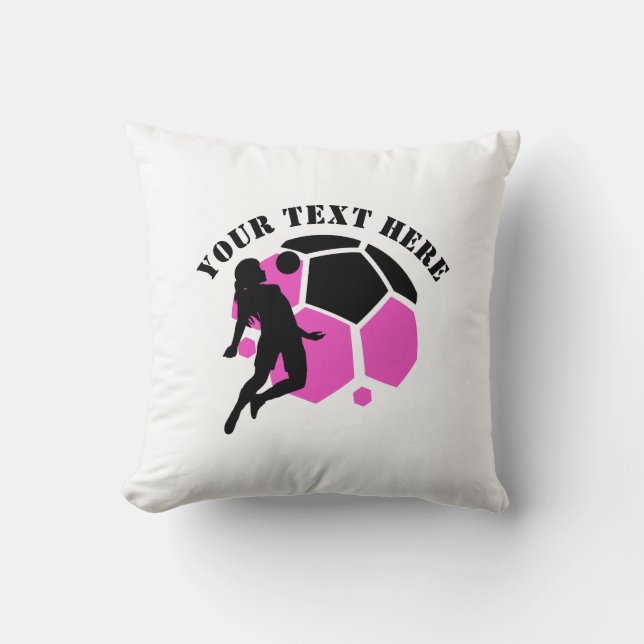 Coussin Joueuse de football, Cadeau d'anniversaire, Équipe (Recto)