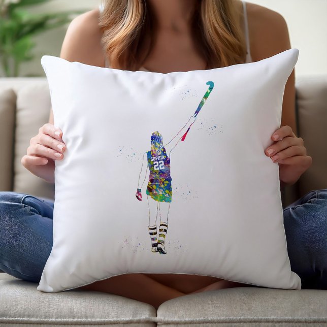 Coussin Joueuse de hockey sur gazon (Créateur téléchargé)