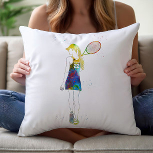 Coussin Joueuse de tennis