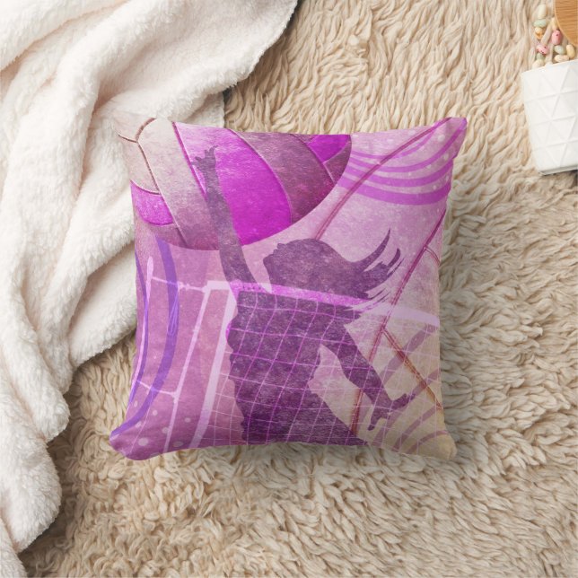 Coussin Joueuse de volley-ball sur Net (Couverture)