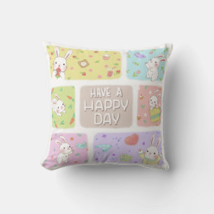 Coussin Jouez Un Joyeux Jour : Belle Illustration De Bunny