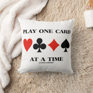Coussin Jouez une carte à la fois quatre couleurs de carte