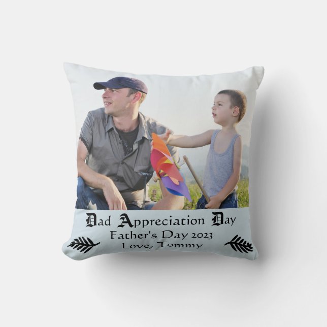 Coussin Jour d'appréciation de papa - carreau carré (Recto)