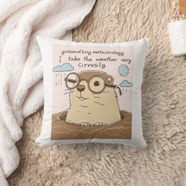 Coussin Jour de la marmotte de fond Météorologie (Couverture)