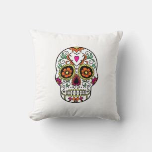 Coussin Jour de la mort crâne de sucre classique Halloween