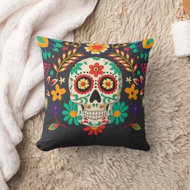 Coussin Jour de la mort Halloween crâne sucre (Couverture)