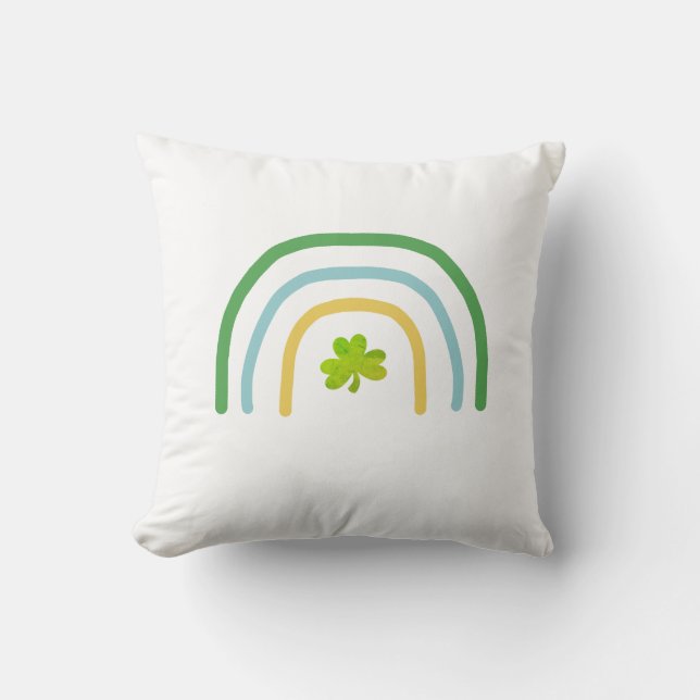 Coussin Jour de la Saint Patrick Rainbow irlandais (Recto)