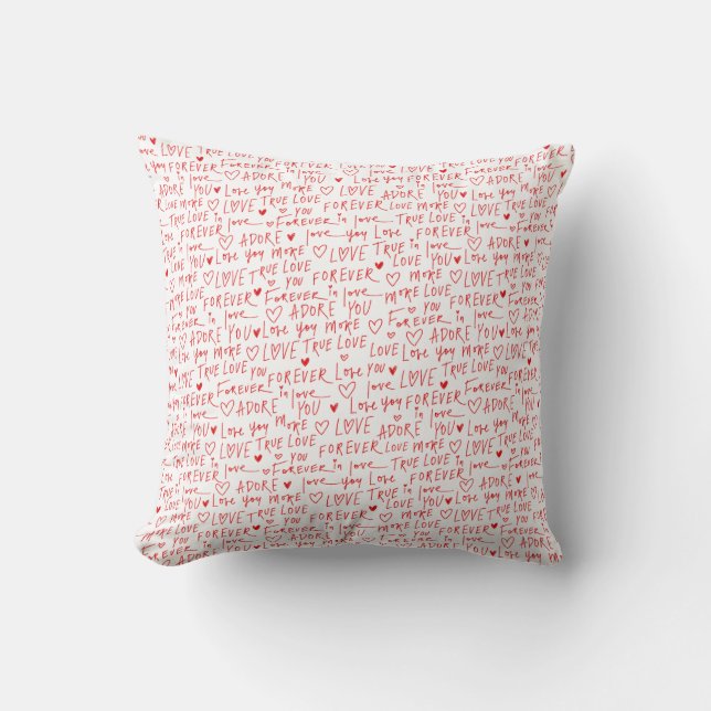 Coussin Jour de la Saint-Valentin Mots Romantiques (Recto)