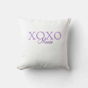 Coussin Jour de la Saint Valentin Xoxo ajouter nom pastel 