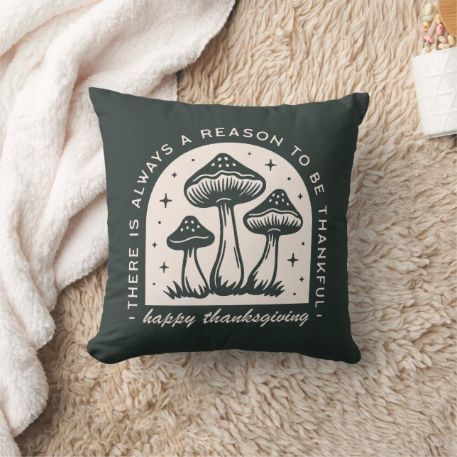 Coussin Jour de l'Action de grâce champignon forêt vert co (Couverture)
