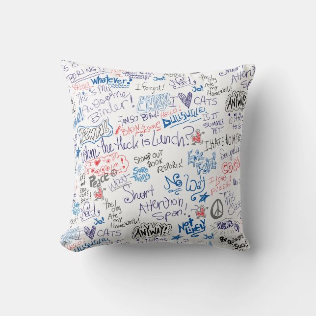 Coussin Jour de l'école Epic Doodtime Art amusant (Recto)