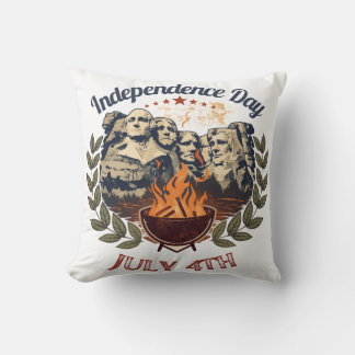 Coussin Jour de l'Indépendance Mont Rushmore 4 juillet