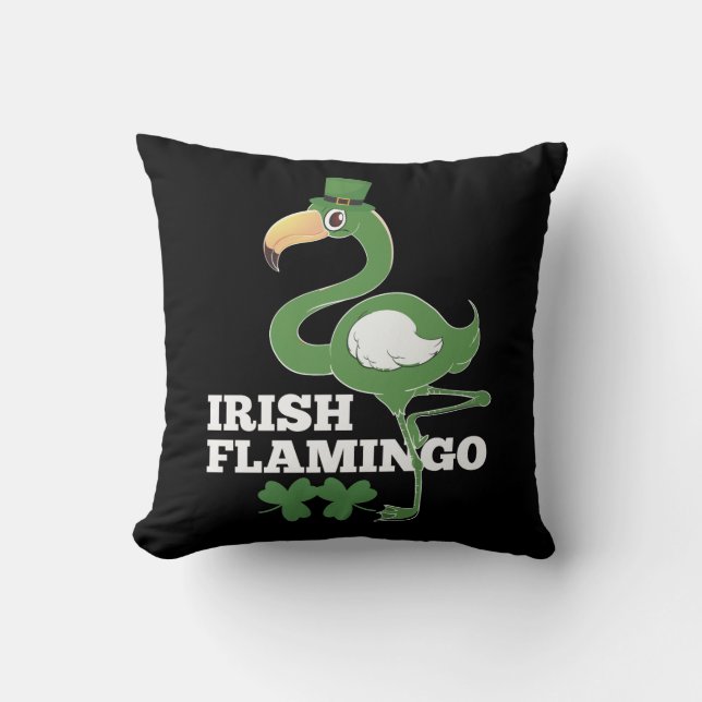 Coussin Jour de l'Saint Patrick irlandais Flamant rose Irl (Recto)