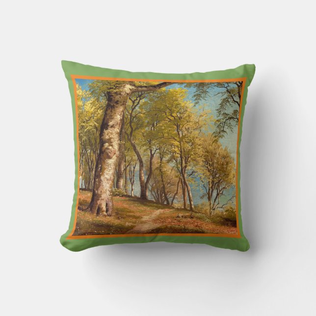 Coussin Jour de printemps dans la forêt par Peder Mork Mon (Recto)