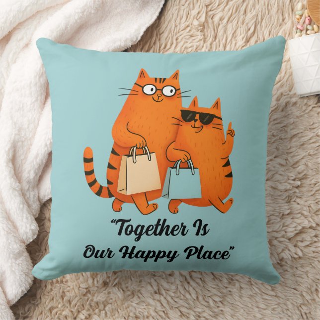 Coussin Jour de shopping Amour de chat (Couverture)