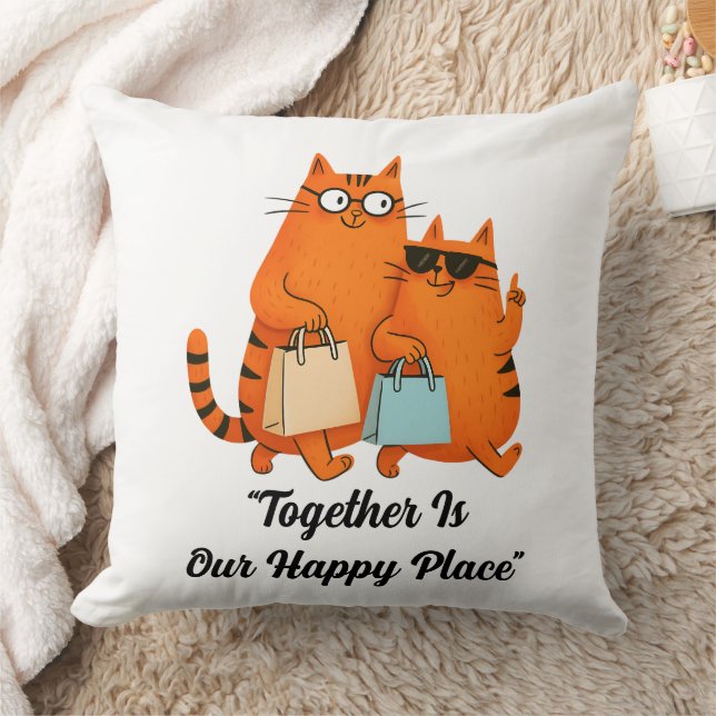 Coussin Jour de shopping Amour de chat (Couverture)