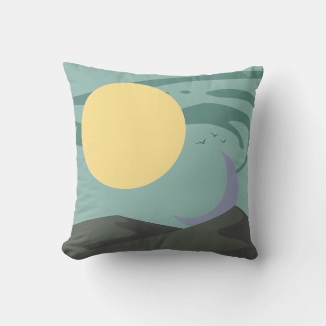 Coussin Jour de Soleil et de Lune sur le Désert avec Couss (Recto)