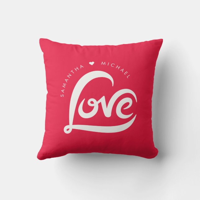 Coussin Jour de Valentines au coeur de l'amour simple (Verso)