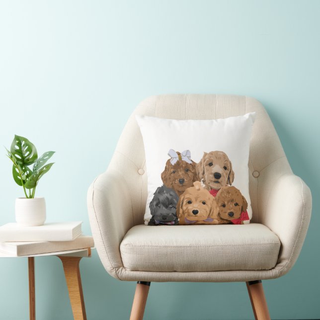 Coussin Jour des chiots 16x16 (Chaise)