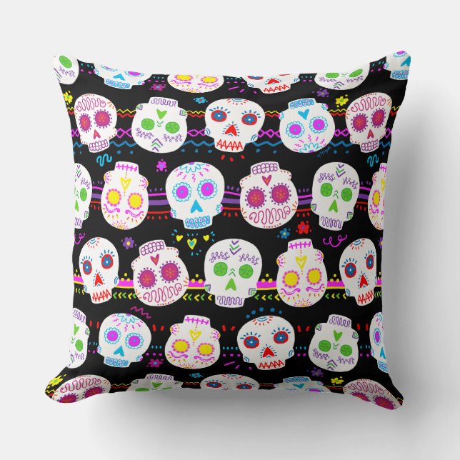 Coussin Jour Des Crânes De Sucre Morts (Recto)