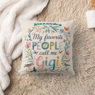 Coussin ❤️ Jour des mères GIGI personnalisées Anniversaire