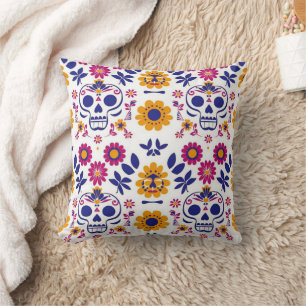 Coussin Jour des morts Crâne à sucre Día de Los Muertos