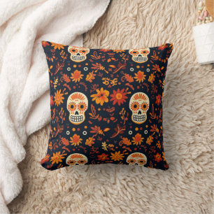 Coussin Jour des morts Crâne à sucre Día de Los Muertos